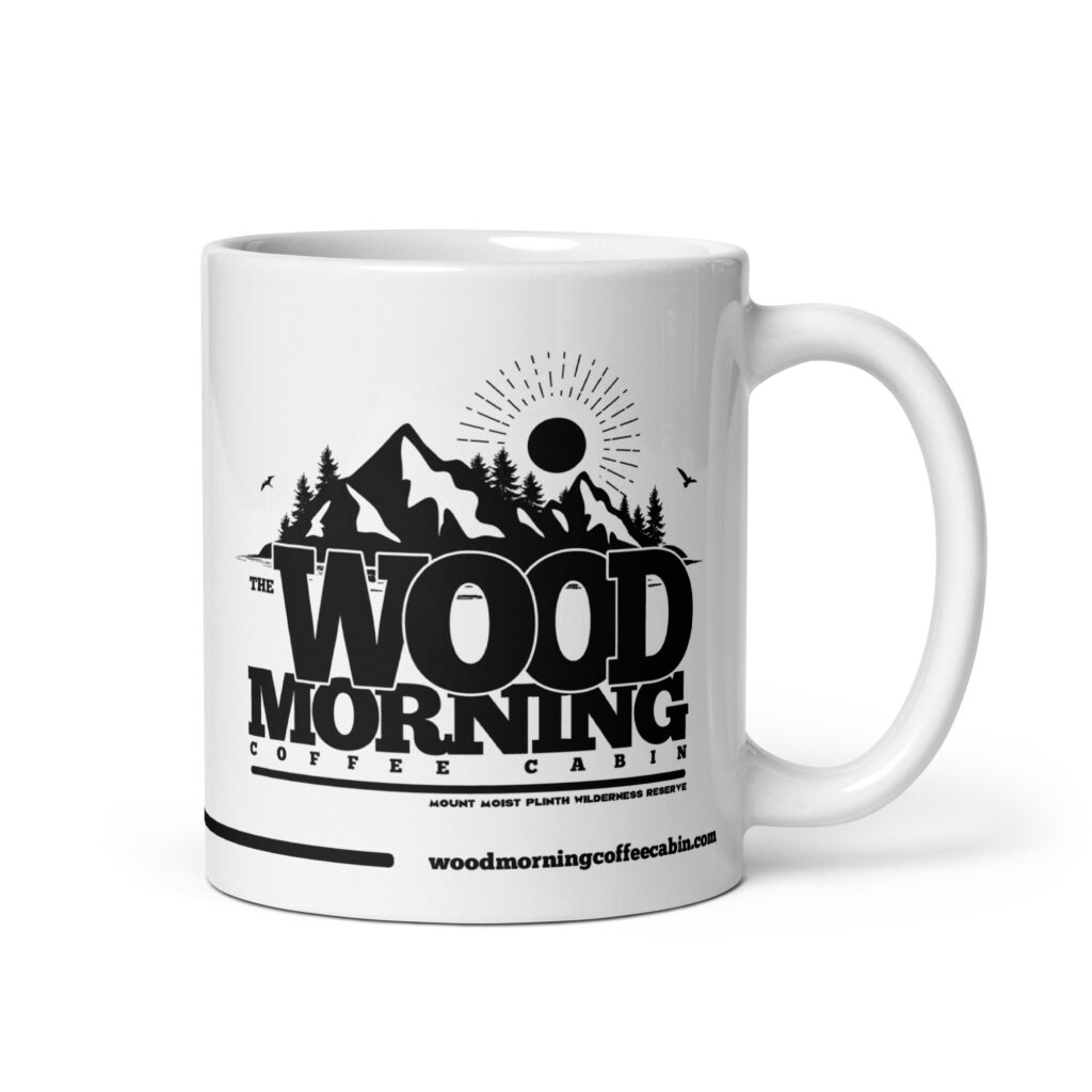 The Wood Morning Coffee Cabin ceramic mug - Black