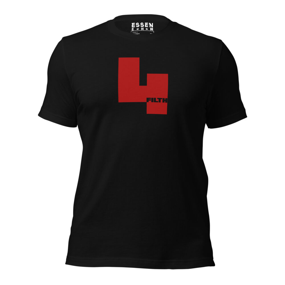 Red 4 Filth on Black Hiker T-Shirt