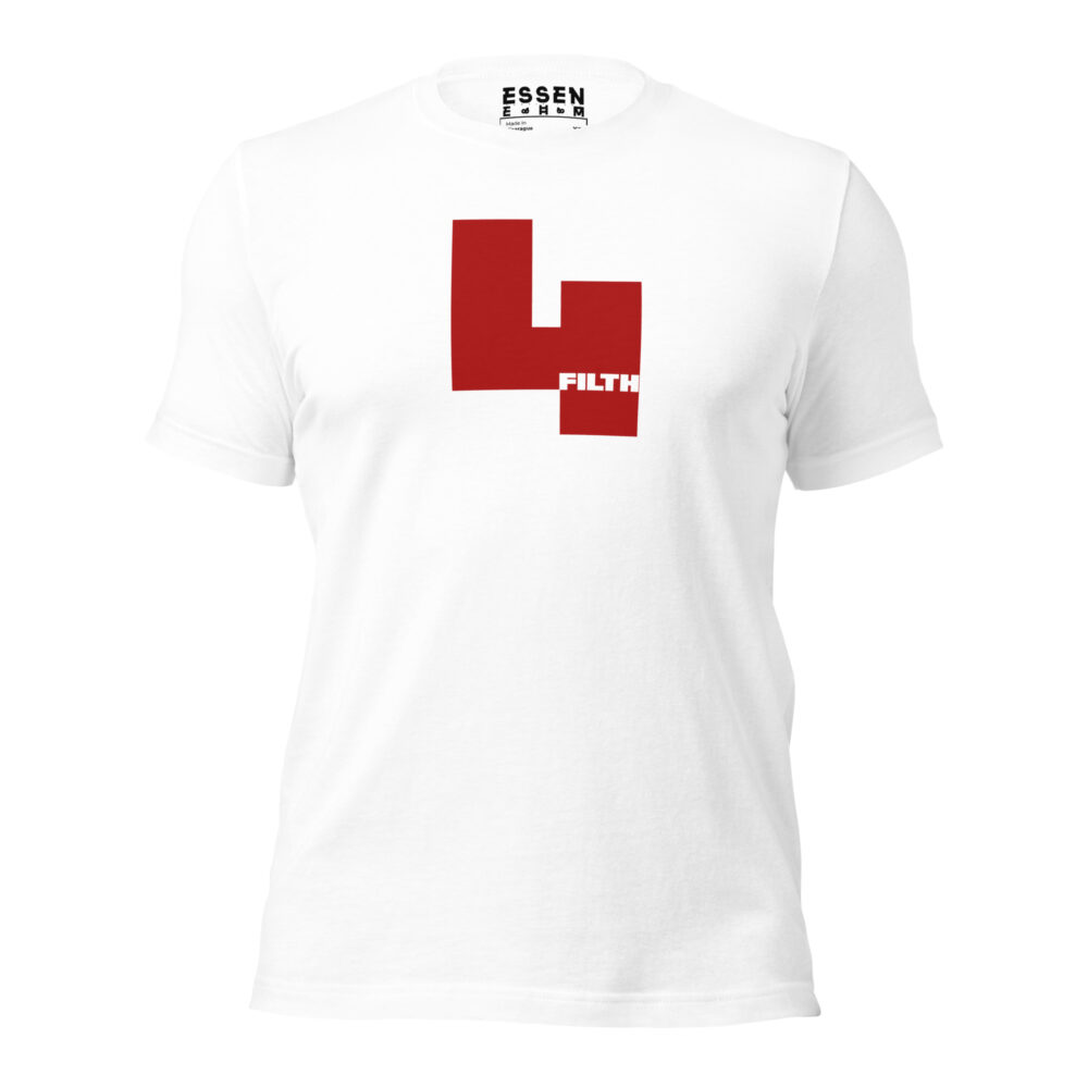 Red 4 Filth on White Hiker T-Shirt
