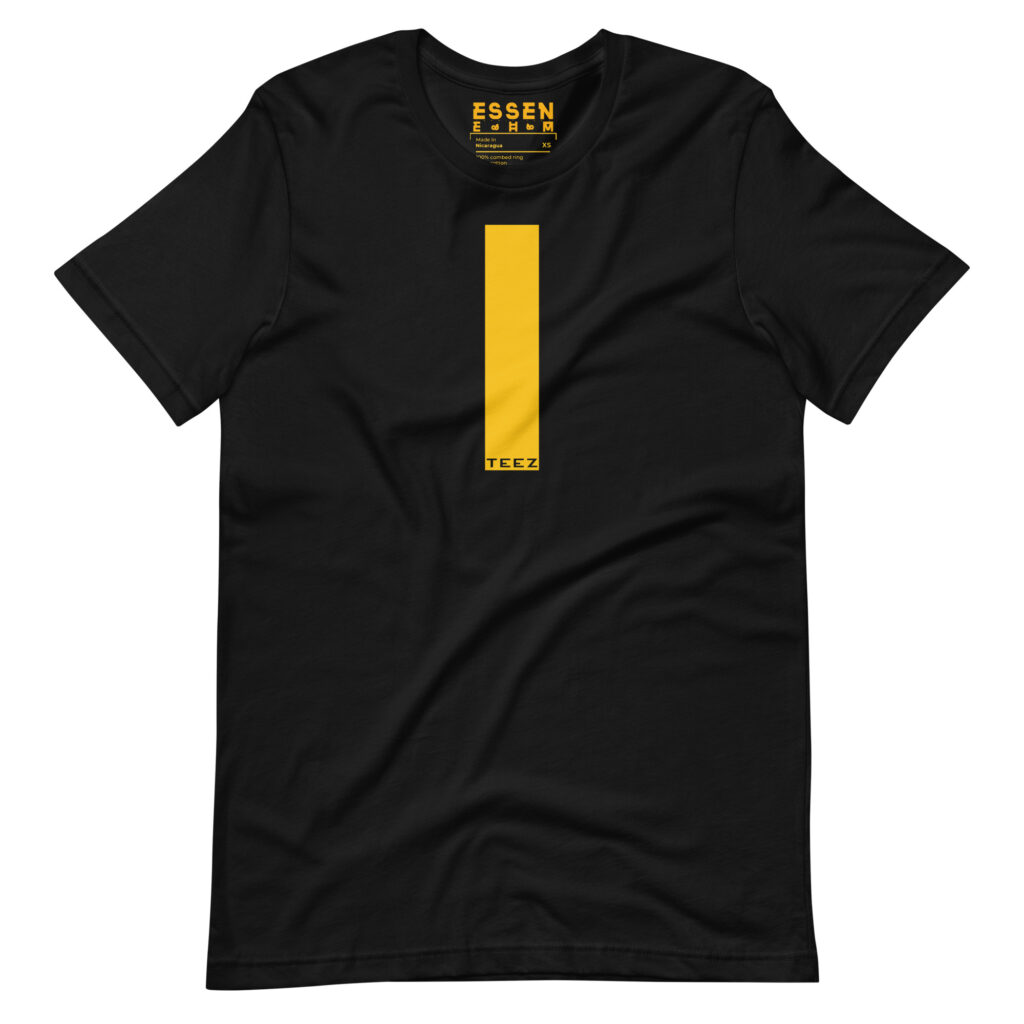 Strip TEEZ Yellow on Black T-shirt