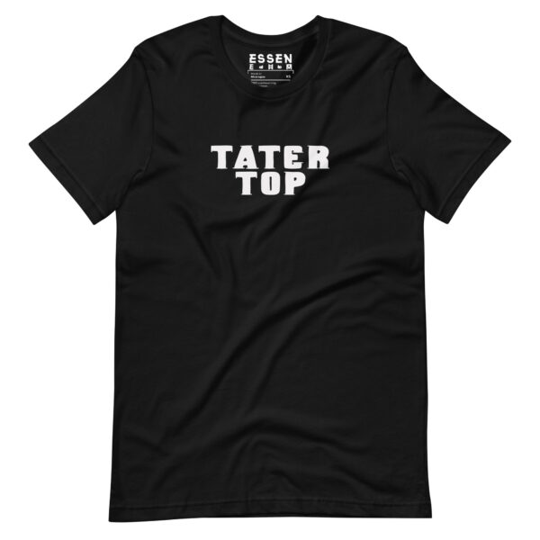 Tater Top T-shirt - Essen Ehem - White on Black