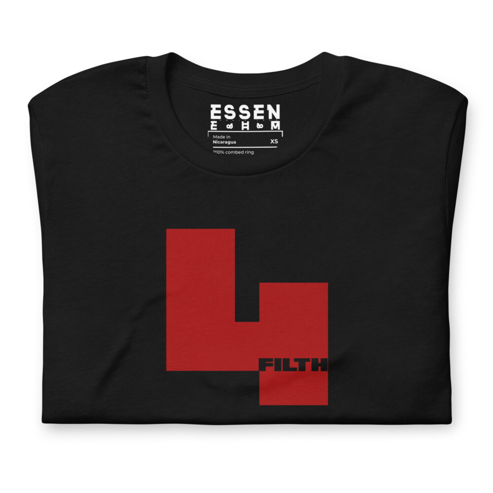 Red 4 Filth - Black Hiker T-Shirt Menz folded