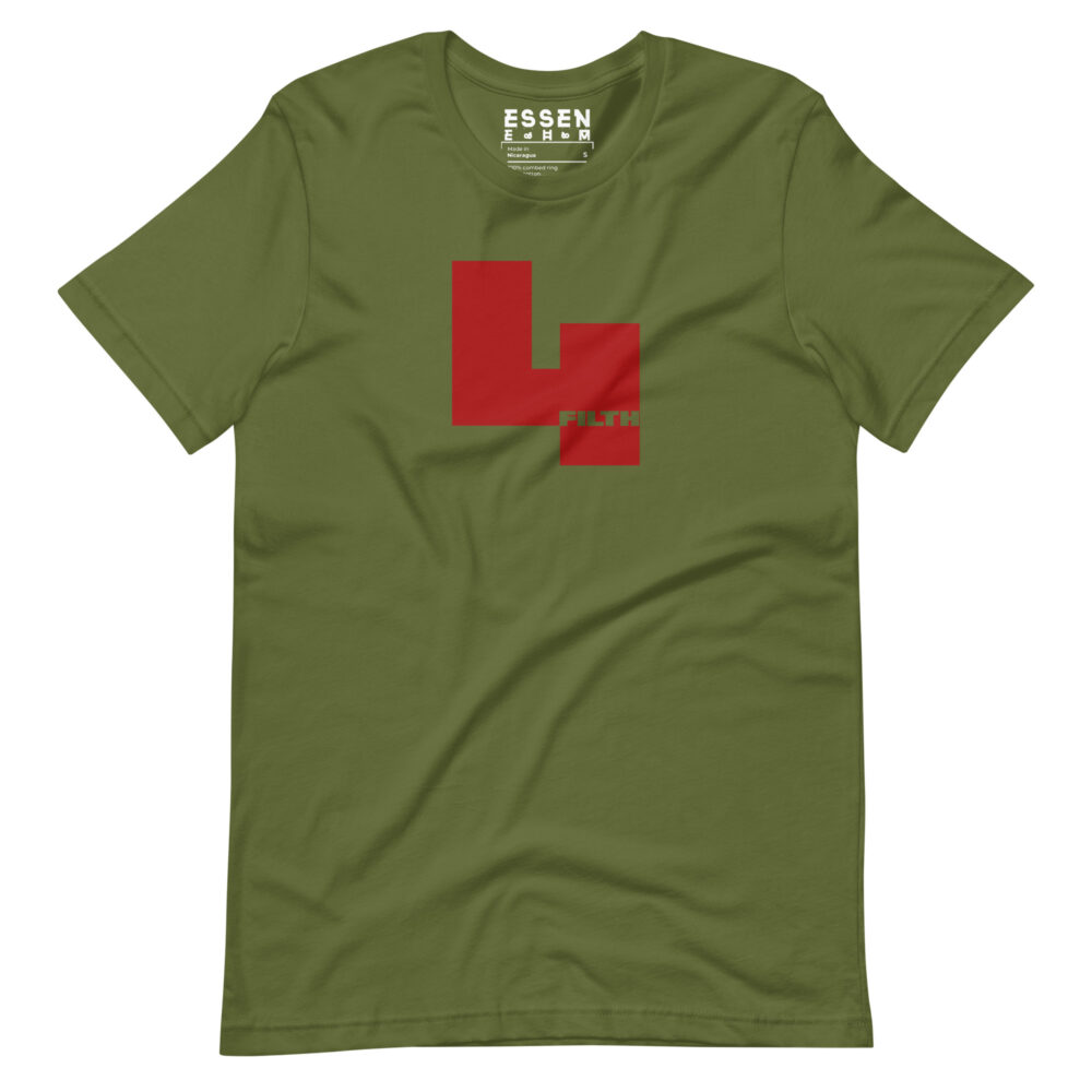 Red 4 Filth - Army Green Hiker T-Shirt Menz laid flat