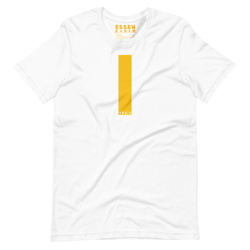 Strip TEEZ Yellow on White T-shirt
