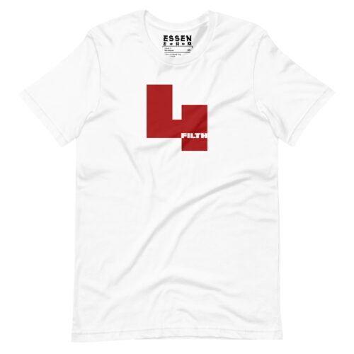 Red 4 Filth - White Hiker T-Shirt Menz laid flat