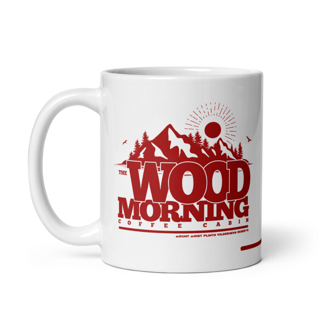 The Wood Morning Coffee Cabin ceramic mug - Red
