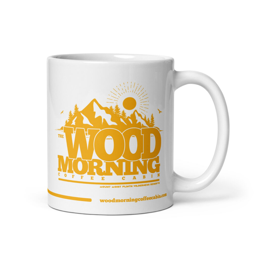 The Wood Morning Coffee Cabin ceramic mug - Gold