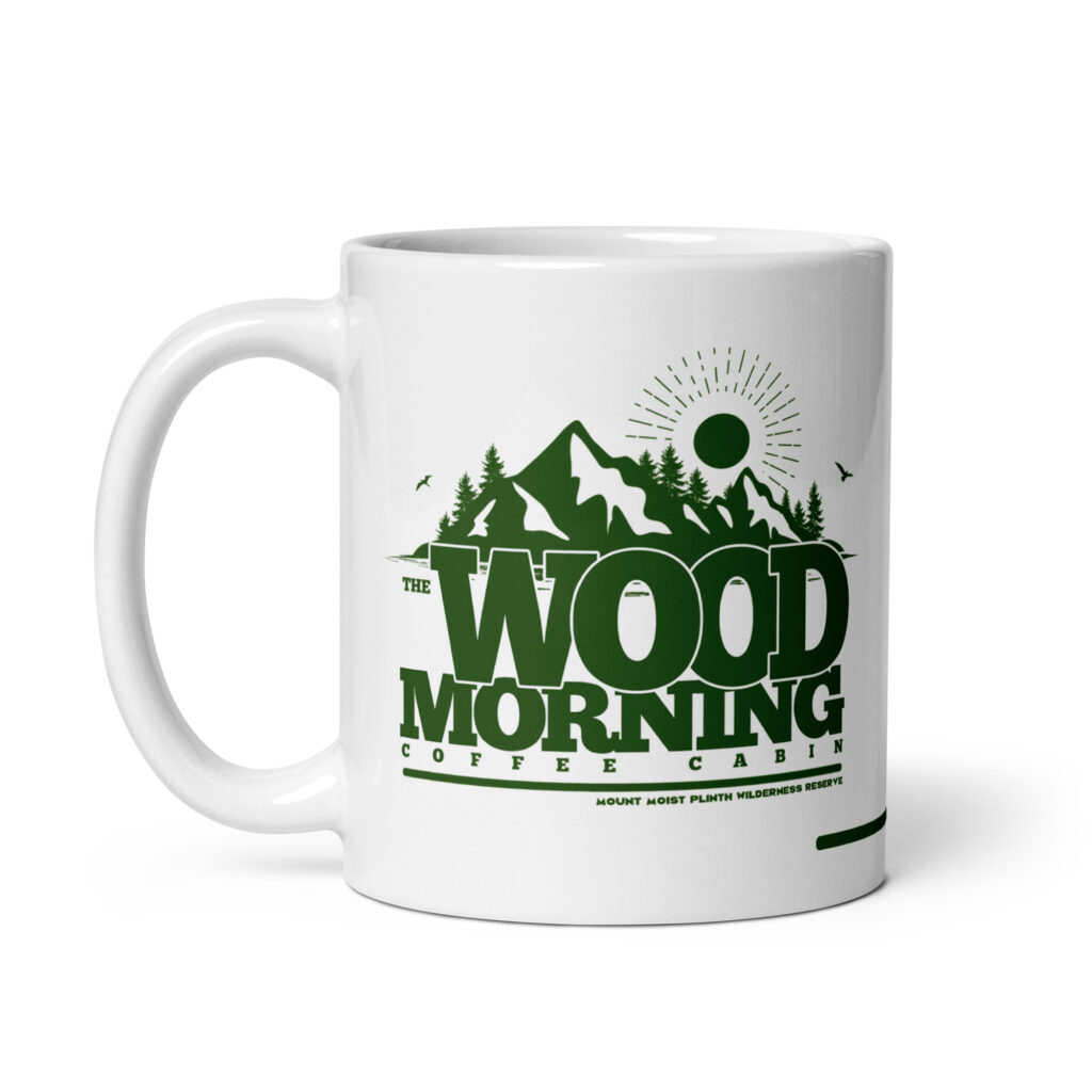 The Wood Morning Coffee Cabin ceramic mug - Green