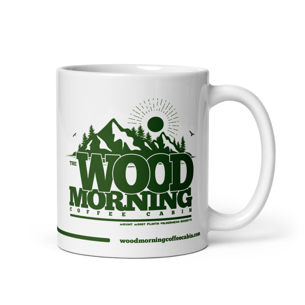 The Wood Morning Coffee Cabin ceramic mug - Green