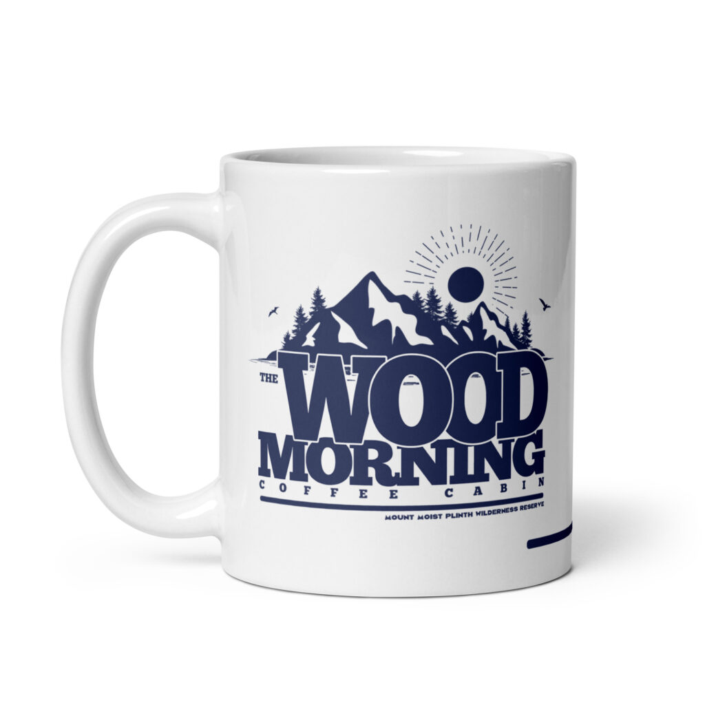 The Wood Morning Coffee Cabin ceramic mug - Navy