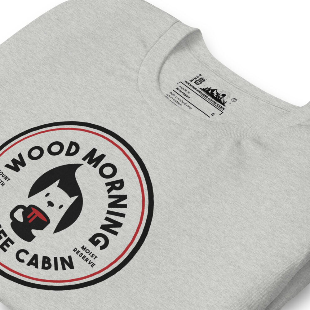 Wood Morning Coffee Cabin T-Shirt - Athletic Grey