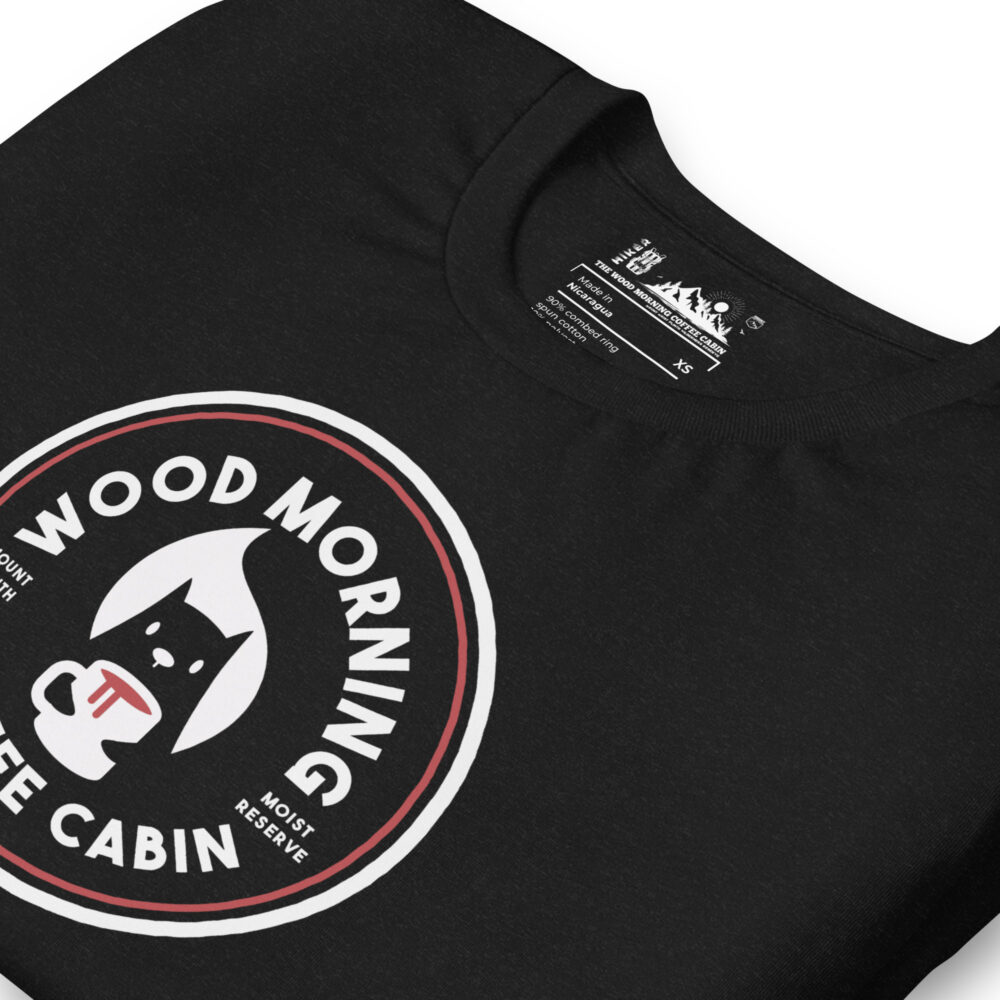 Wood Morning Coffee Cabin T-Shirt - Black