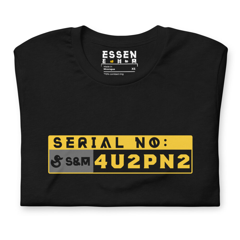 Serial No: 4U2PN2 Mech Grey T-Shirt Folded