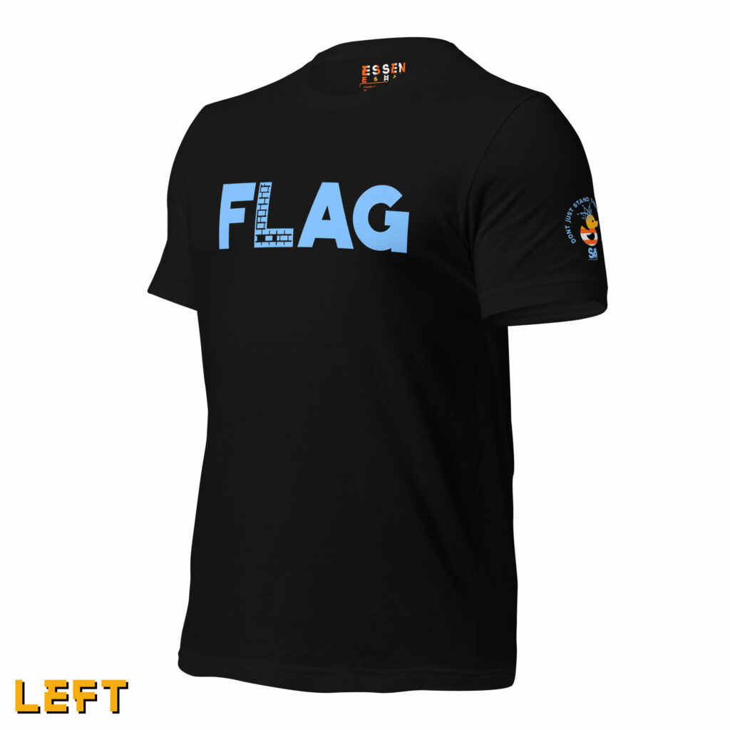 air crew se essen ehm flag it tee - left sleeve side view