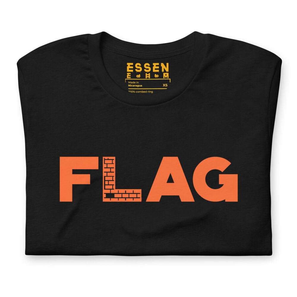 orange essen ehm flag it tee folded