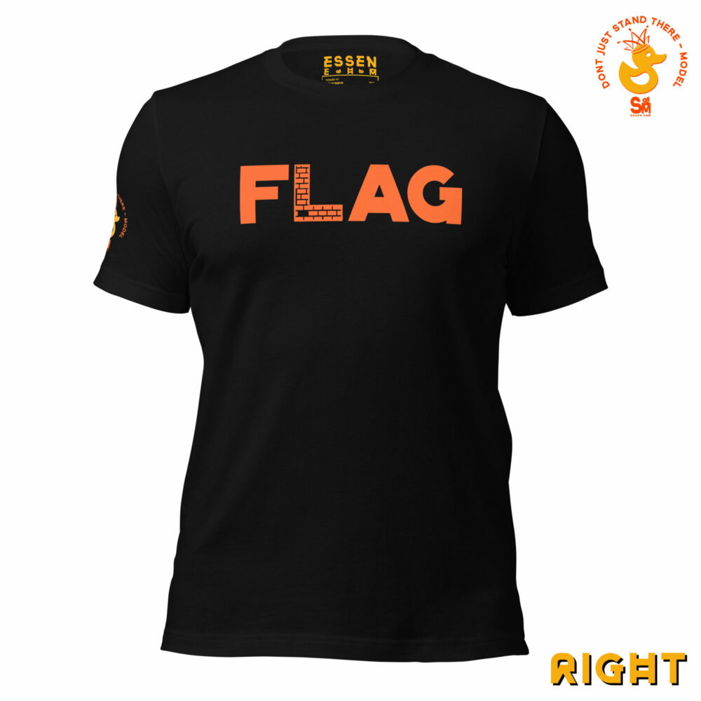 orange essen ehm flag it tee right sleeve front view