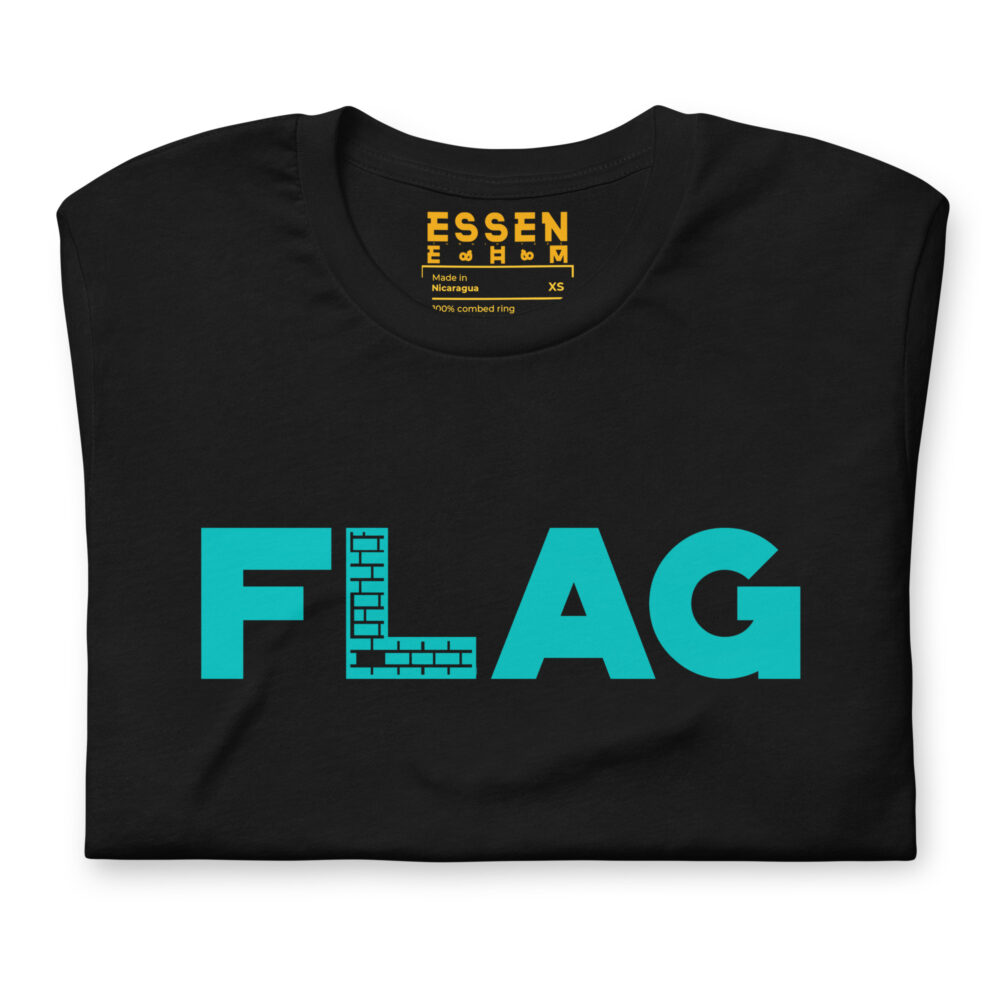 teal essen ehm flag it tee folded