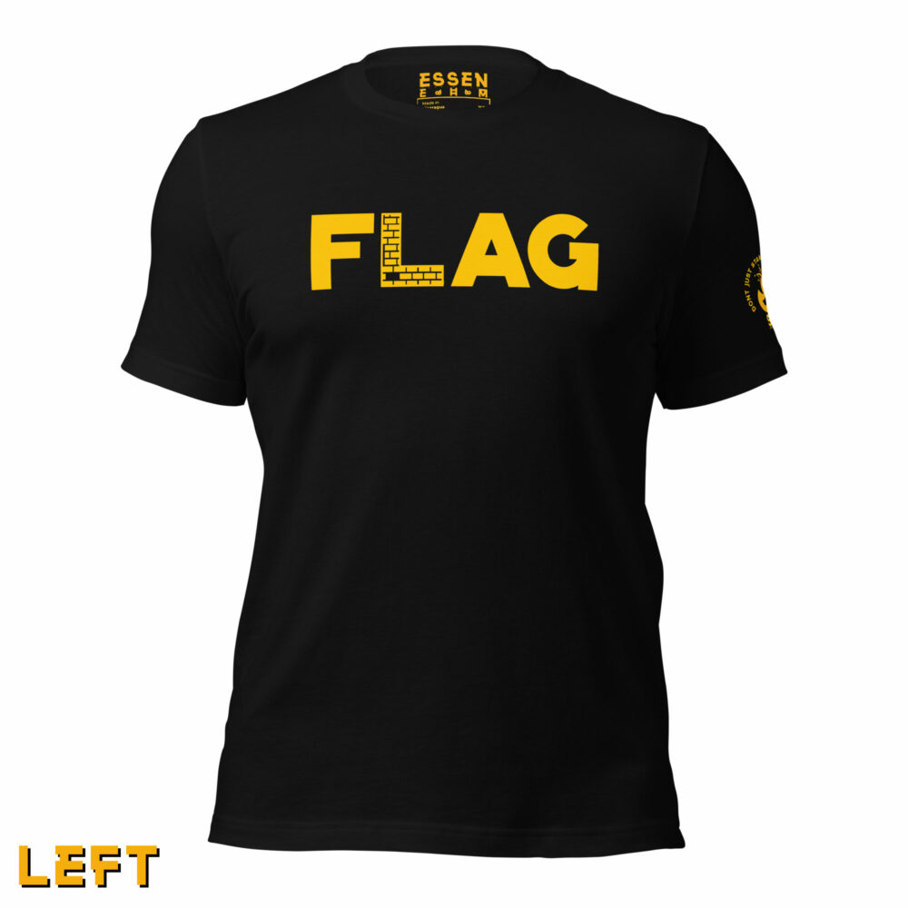 yellow essen ehm flag it tee left sleeve front view