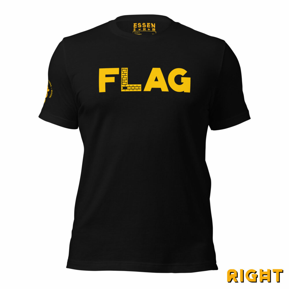 yellow essen ehm flag it tee right sleeve front view